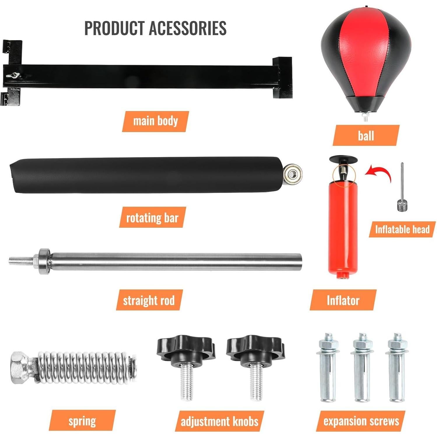 Barra Giratoria de Boxeo JELLYRATTBIT Montada en Pared 60x110cm