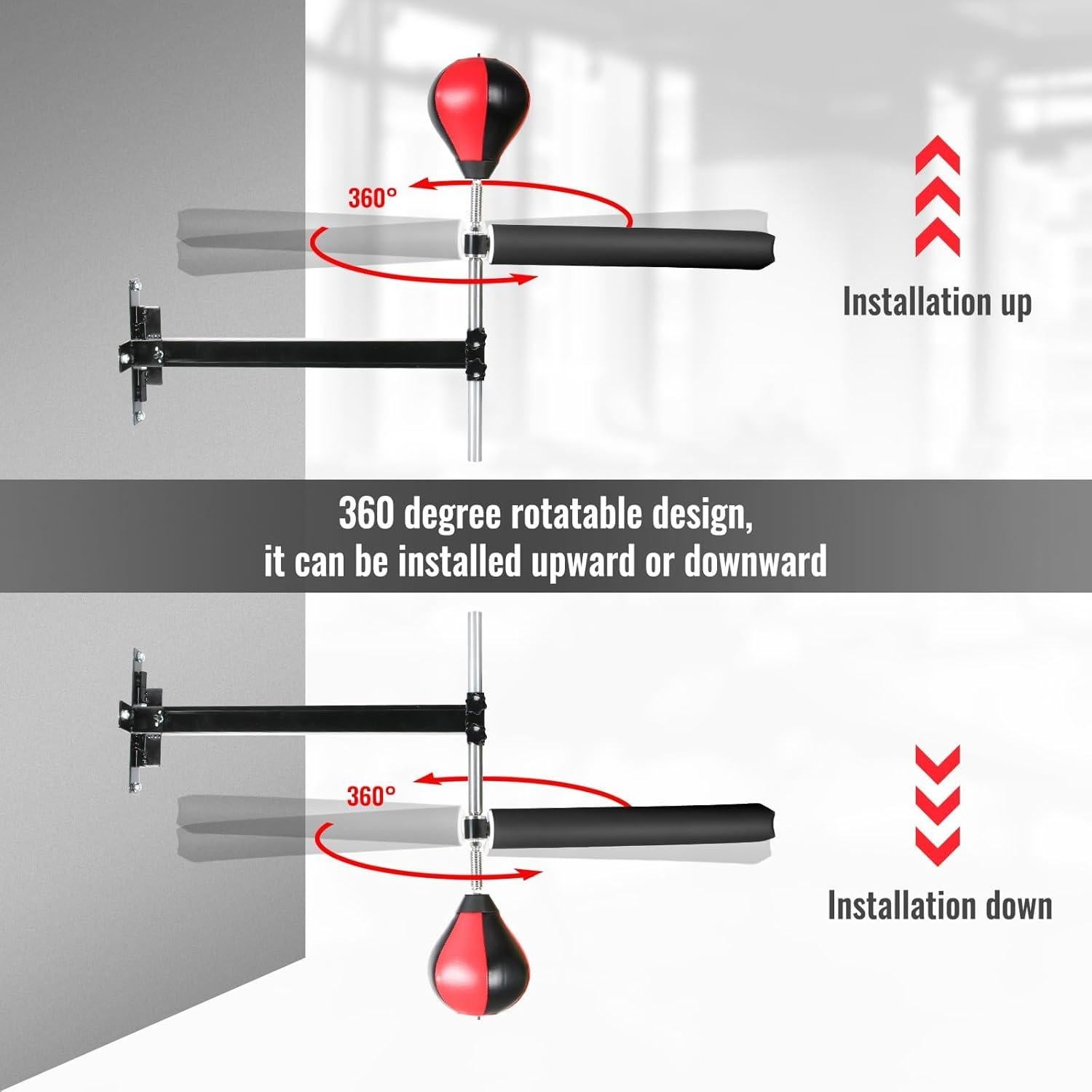 Barra Giratoria de Boxeo JELLYRATTBIT Montada en Pared 60x110cm