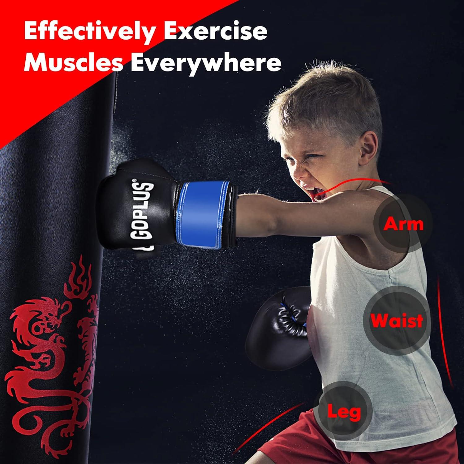 Conjunto Saco de Boxeo Goplus 40LBS con Guantes y Mochila