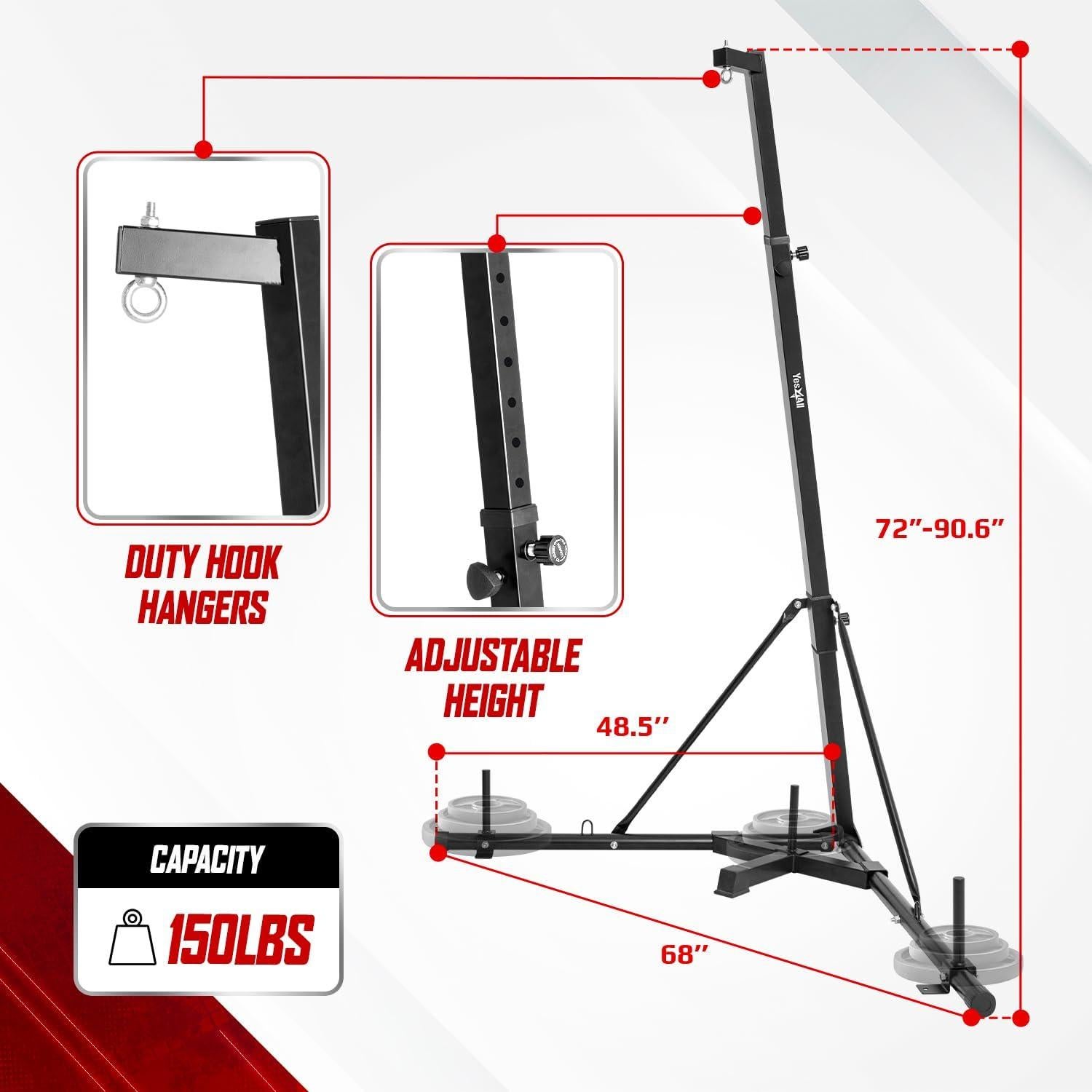 Soporte de Bolsa Pesada Plegable Yes4All 68 kg Ajustable