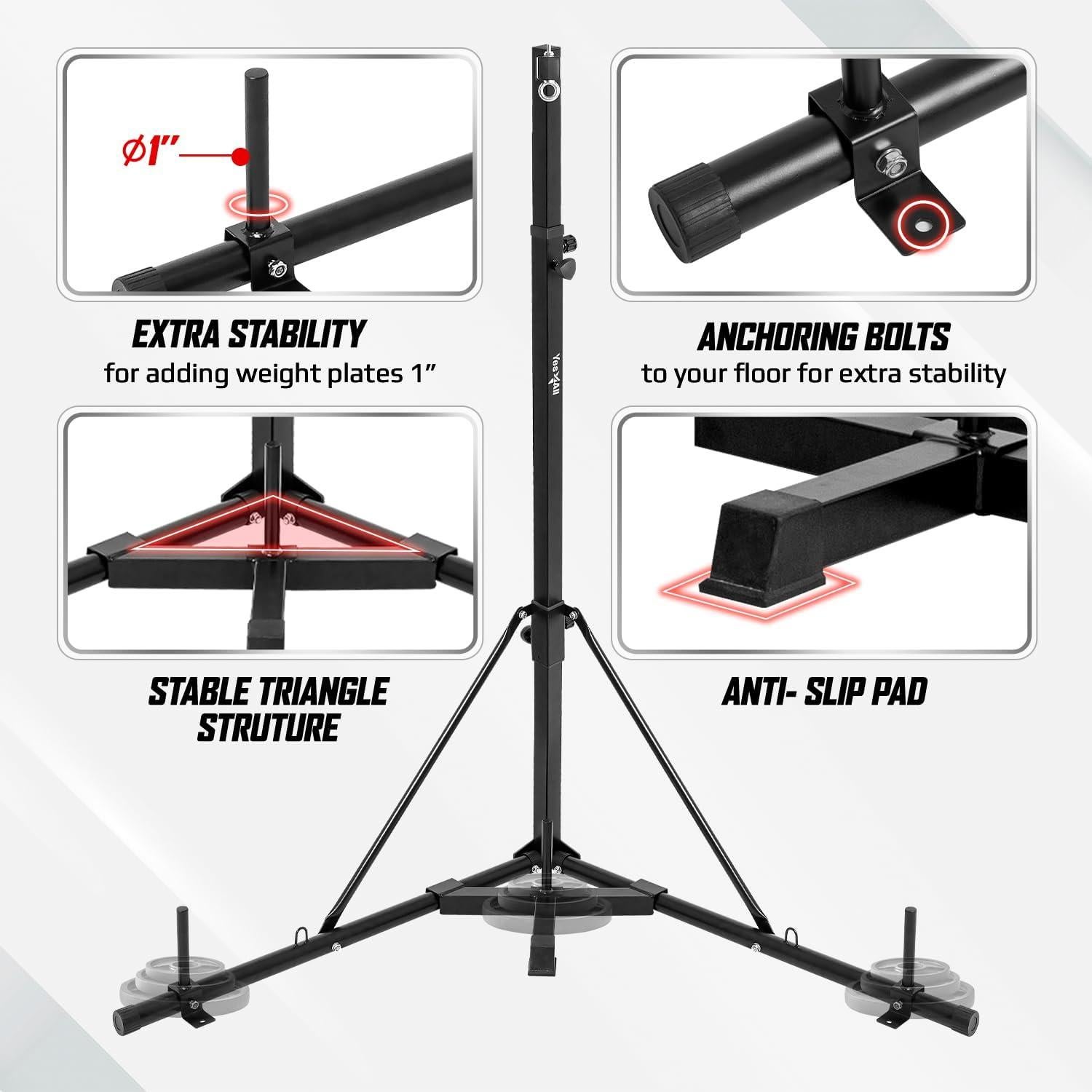 Soporte de Bolsa Pesada Plegable Yes4All 68 kg Ajustable
