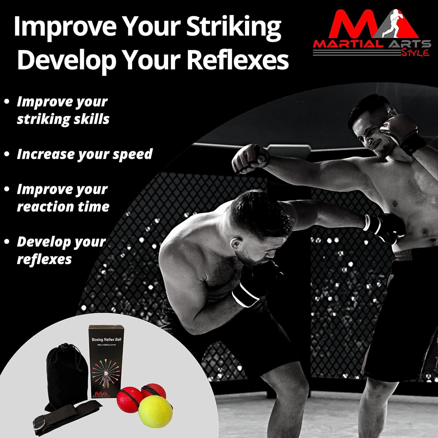 Set de Bola de Reflejos de Boxeo MA Martial Arts Style - 3 Bolas