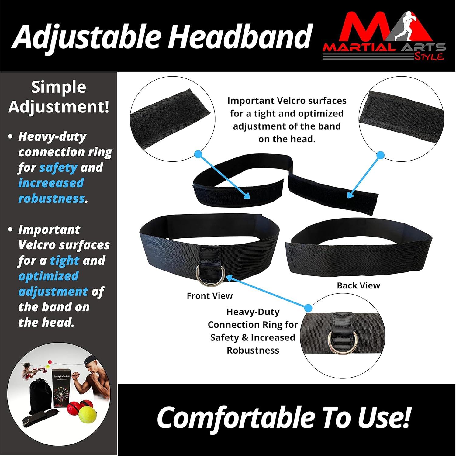 Set de Bola de Reflejos de Boxeo MA Martial Arts Style - 3 Bolas