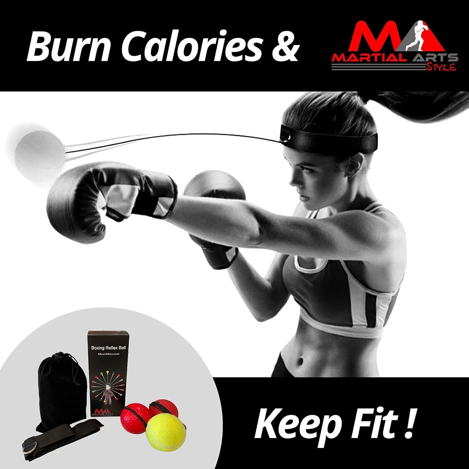 Set de Bola de Reflejos de Boxeo MA Martial Arts Style - 3 Bolas