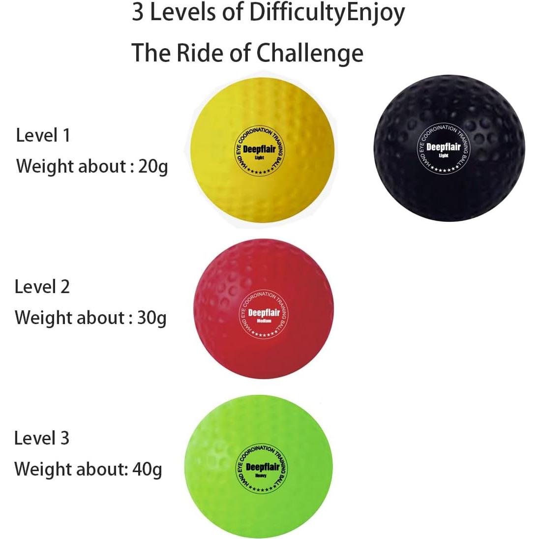 Juego de 4 bolas de boxeo reflexivas Deepflair con diadema