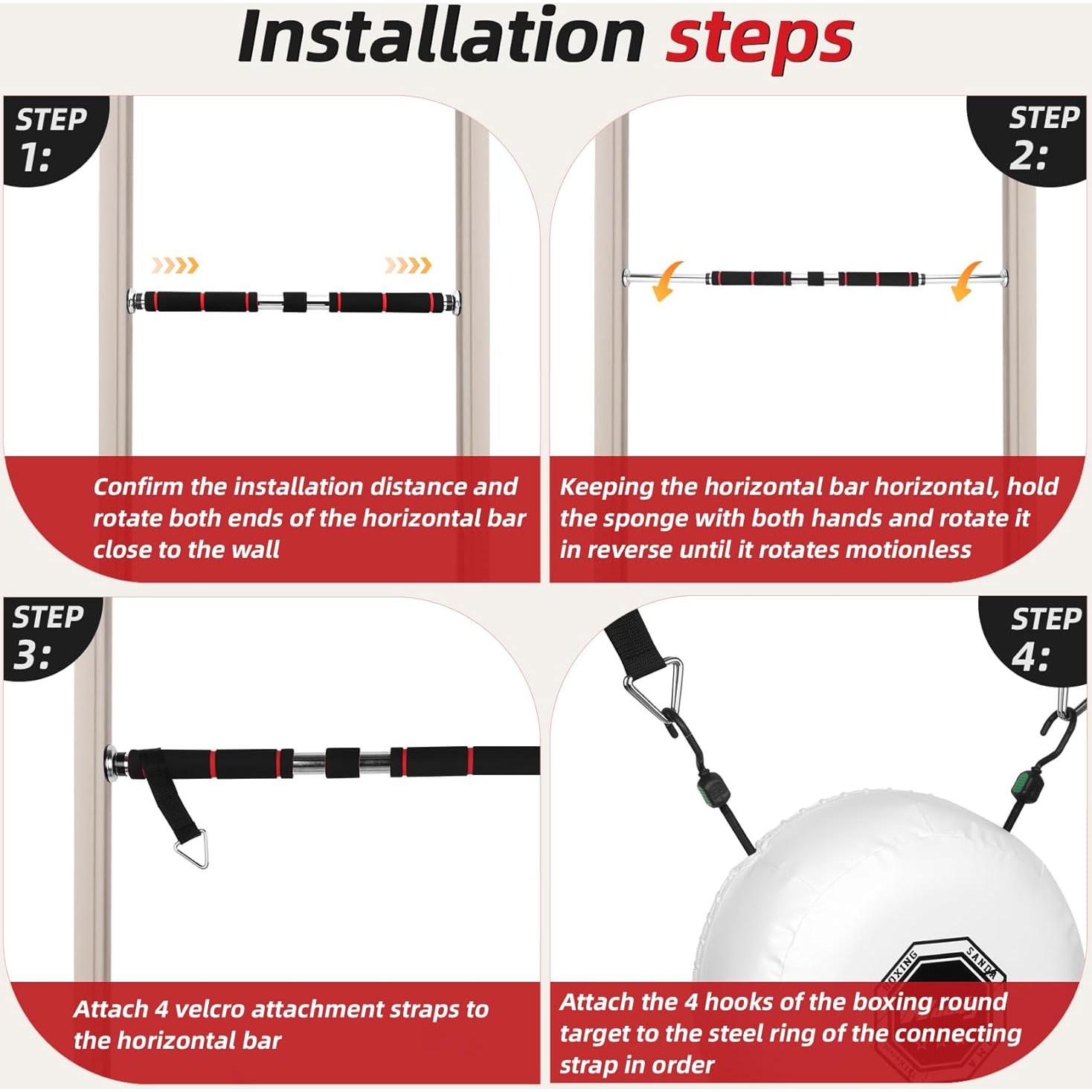 Saco de Boxeo de Puerta WOUDY Ajustable 33 cm para Fitness