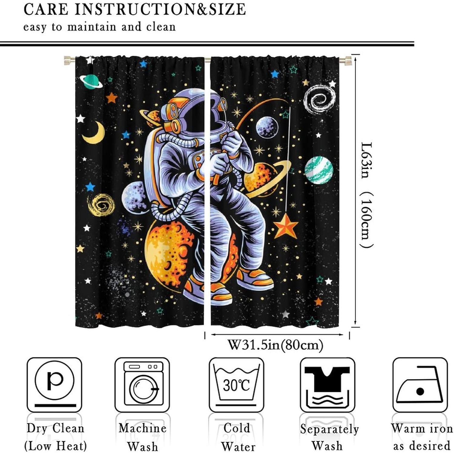 Cortinas Blackout Llylumty 80x160cm para niños, espacio