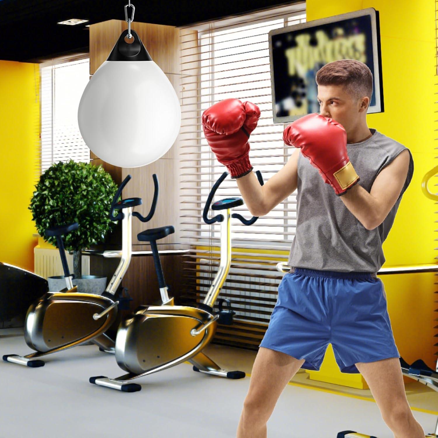 GYMAX Punching Bag, Water Aqua Bag w/Water Injector & Hanging Accessories, Folding Heavy Duty Boxing Bag for Home Gym, Boxing Training Equipment for Adults