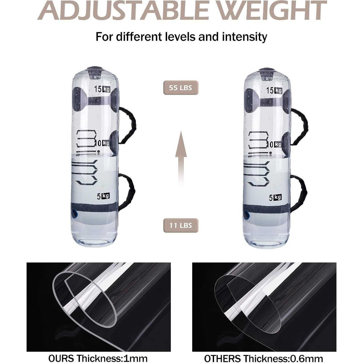 Bolsa de Agua con Pesas Solim 15 KG para Entrenamiento de Fuerza