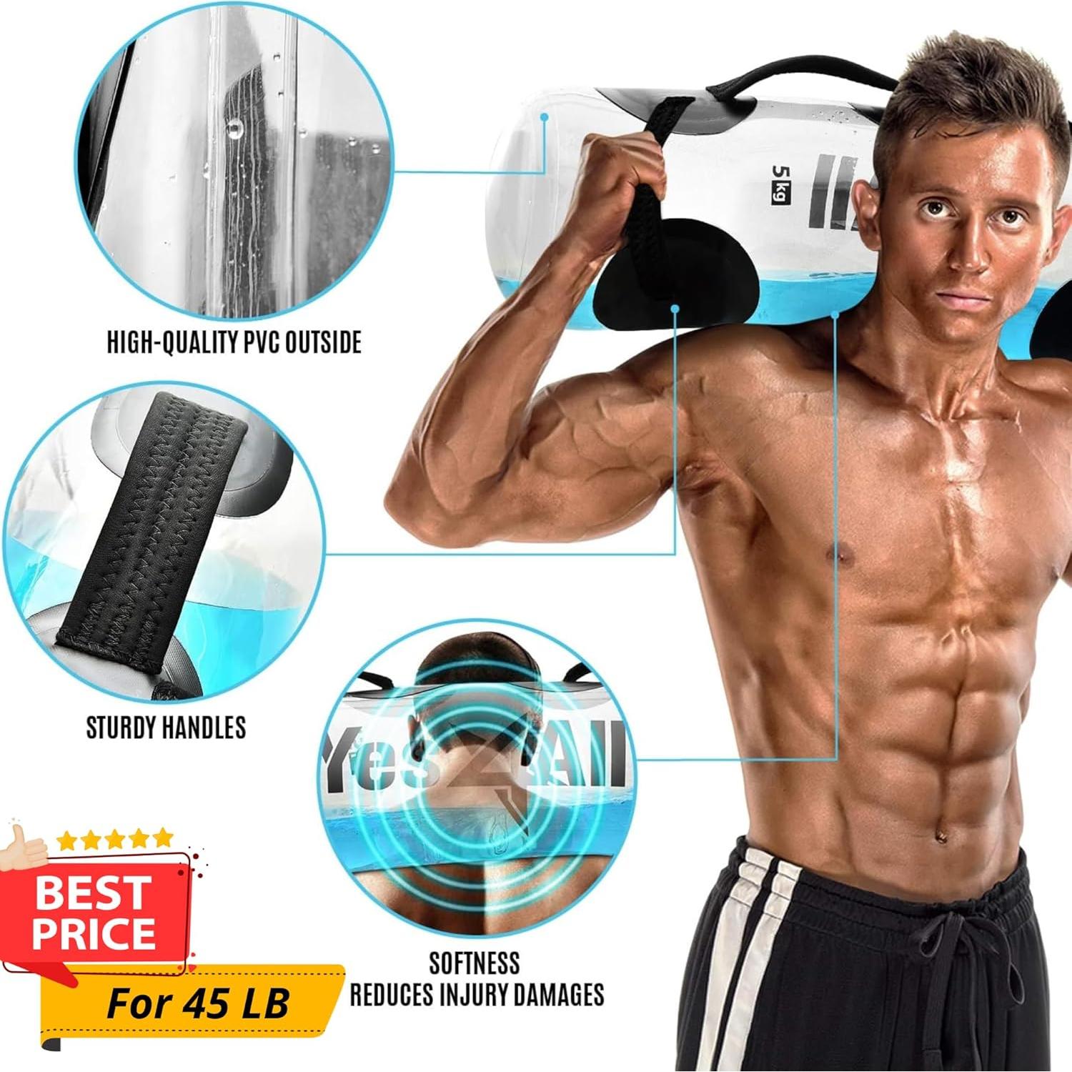 Yes4All Bolsa de Agua Ajustable 20kg para Entrenamiento Fitness