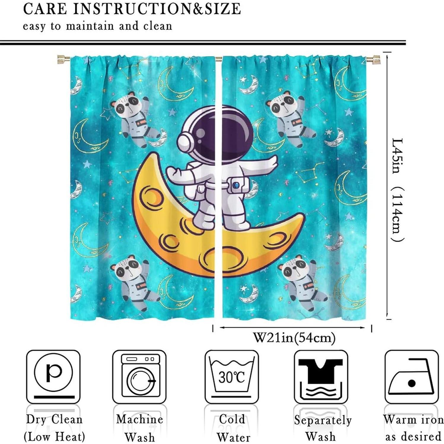 Cortinas Infantiles Spaceman 2 Paneles 53,5x114cm Espacial