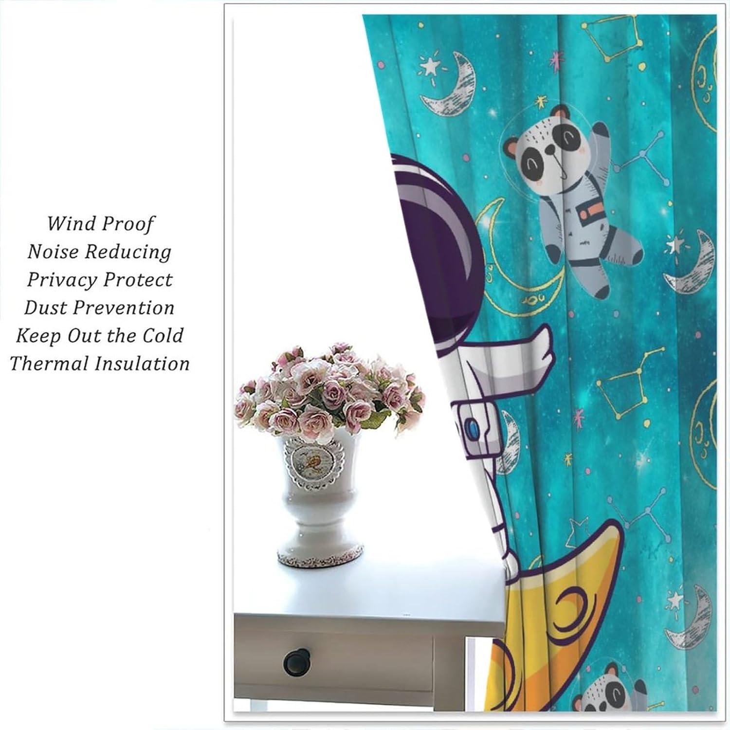 Cortinas Infantiles Spaceman 2 Paneles 53,5x114cm Espacial