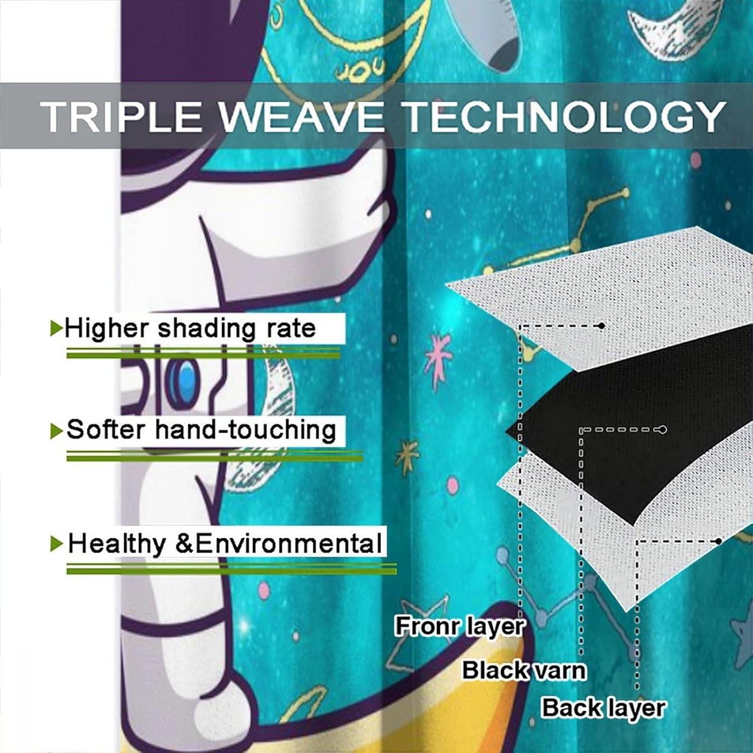 Cortinas Infantiles Spaceman 2 Paneles 53,5x114cm Espacial