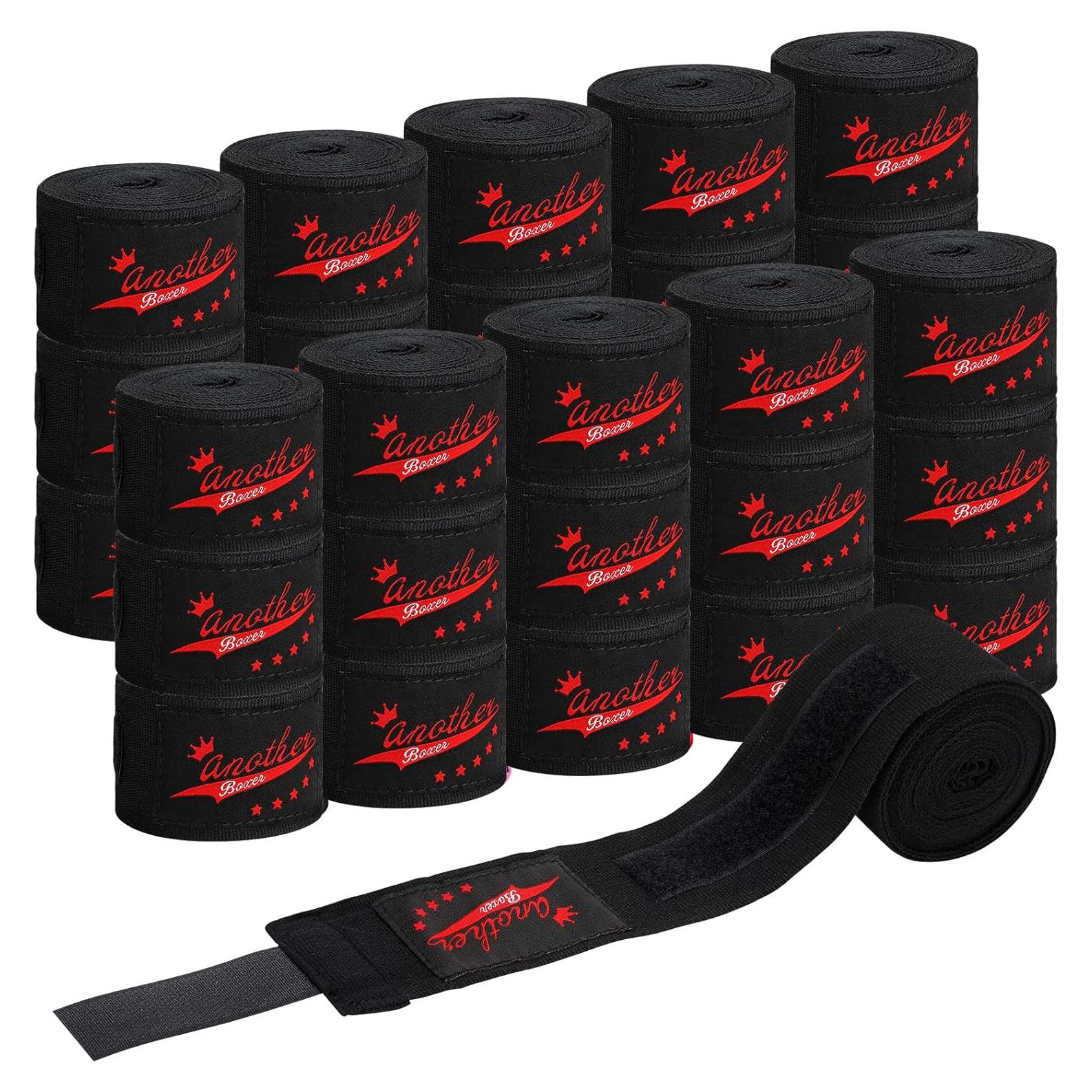 15 Pares Envolturas de Boxeo Jerify 457 cm Nylon Negro