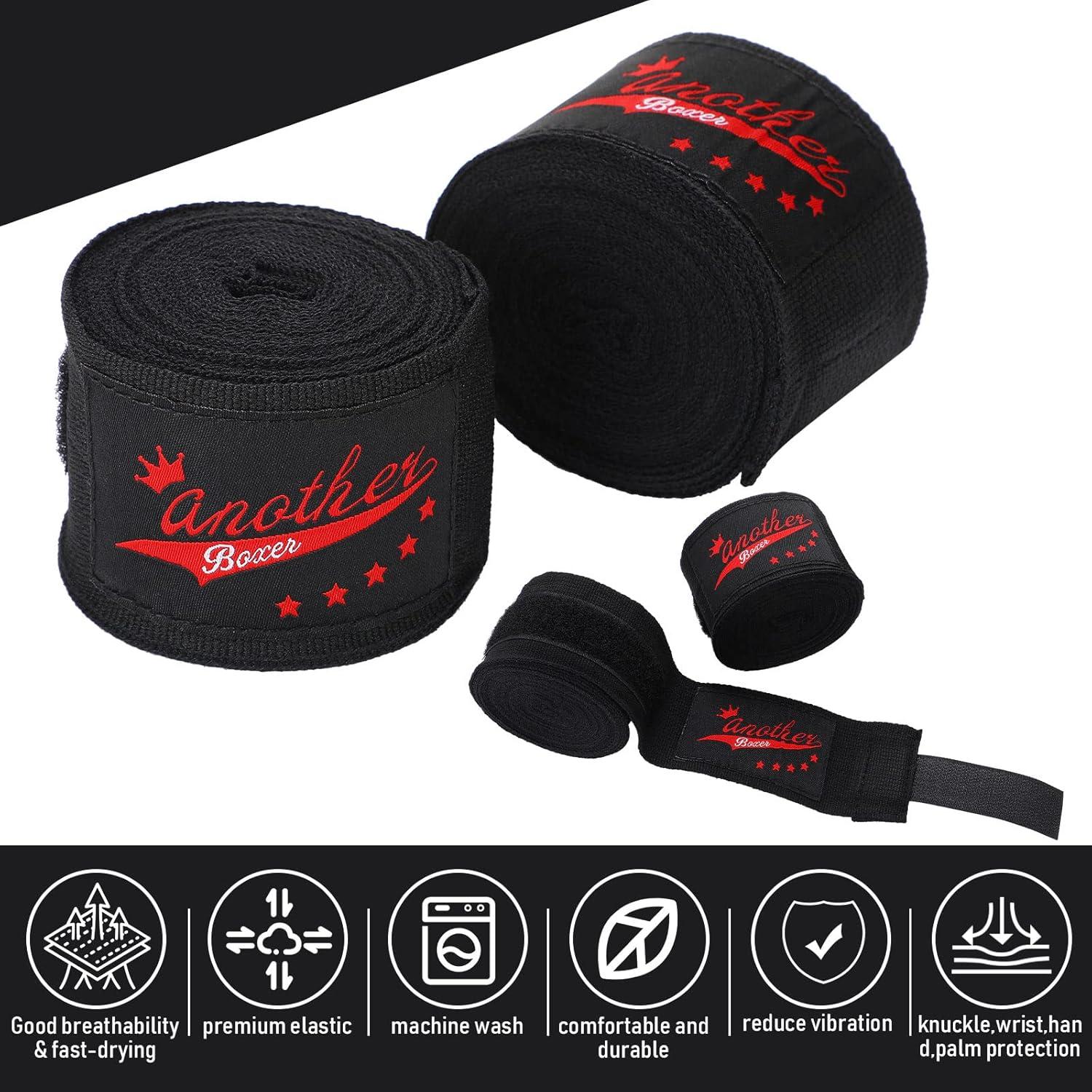 15 Pares Envolturas de Boxeo Jerify 457 cm Nylon Negro