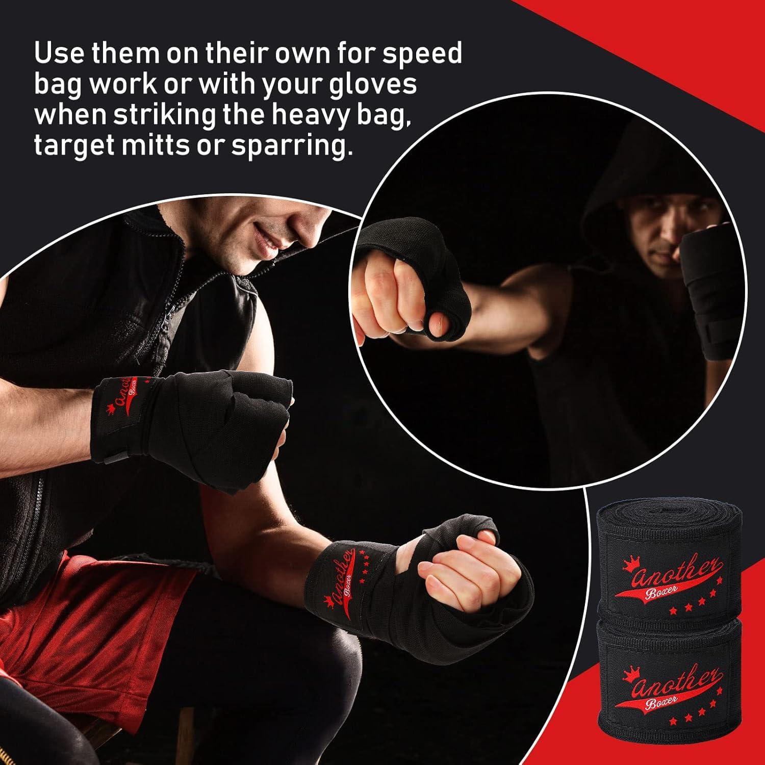 15 Pares Envolturas de Boxeo Jerify 457 cm Nylon Negro