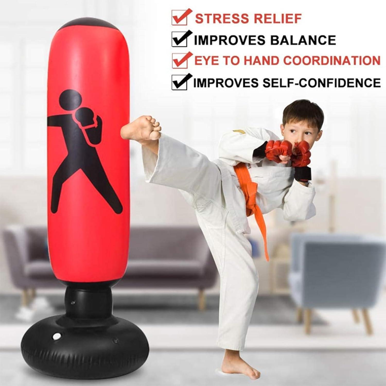 Saco de Boxeo Inflable Kizcmvre 160 cm para Adultos y Niños