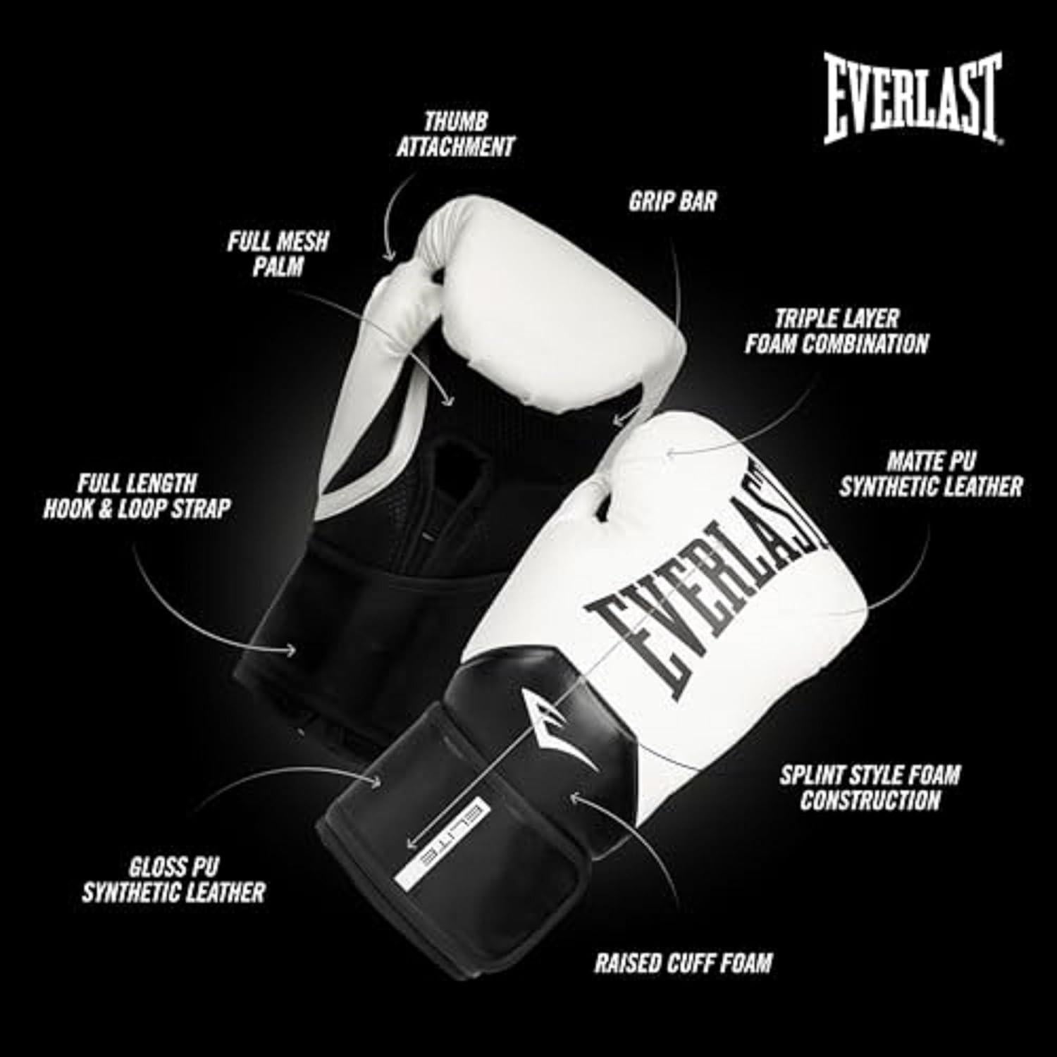 Guantes de Boxeo Everlast Elite 2 12oz Negro/Dorado Unisex