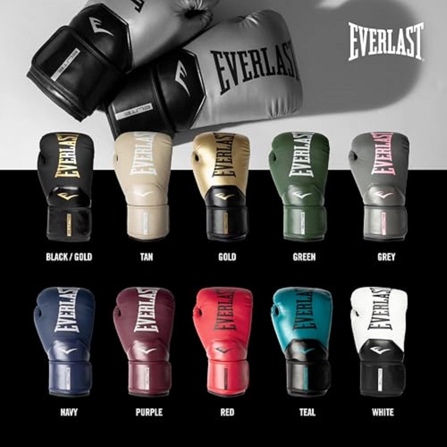 Guantes de Boxeo Everlast Elite 2 12oz Negro/Dorado Unisex
