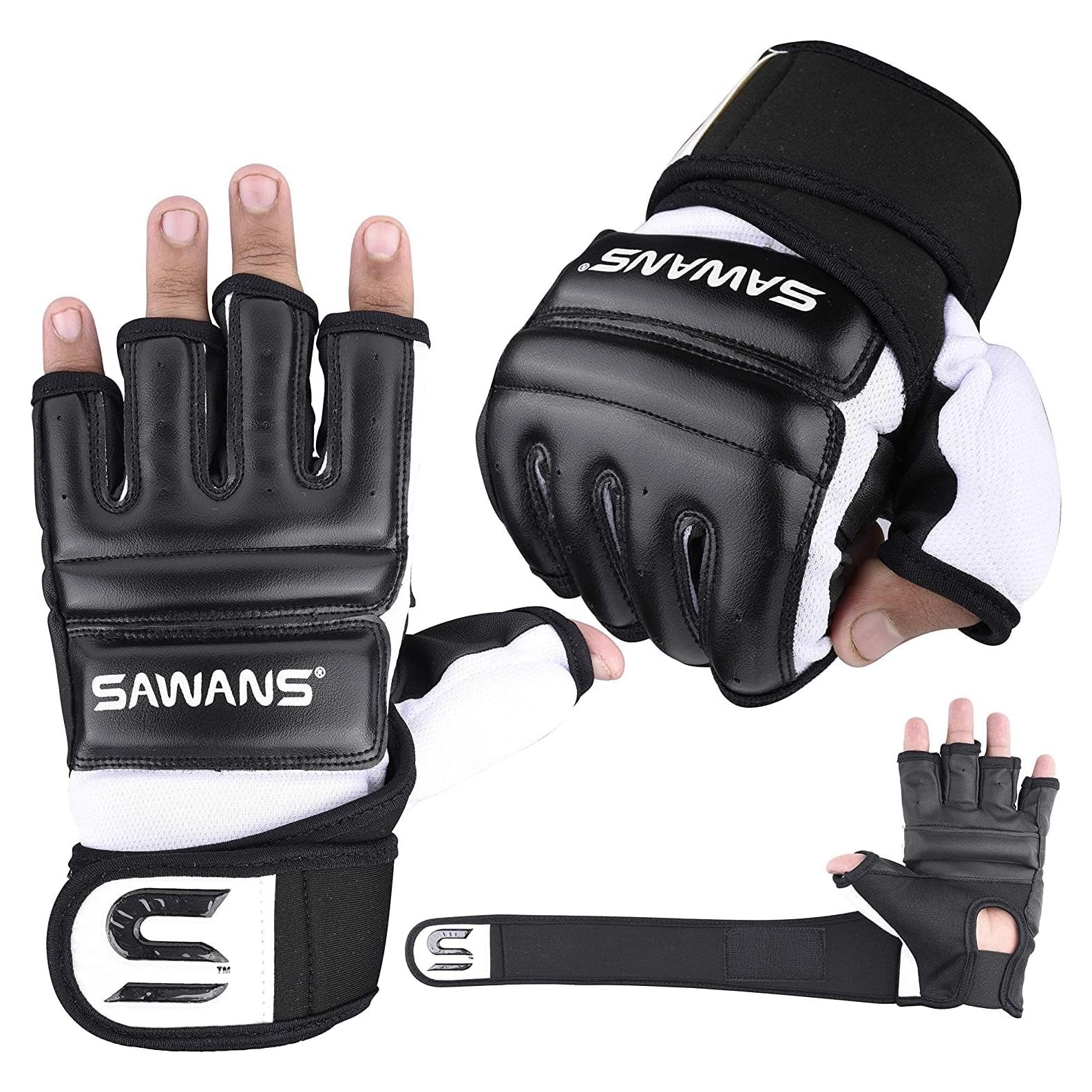 Guantes de Boxeo SAWANS para MMA y Artes Marciales - Negro