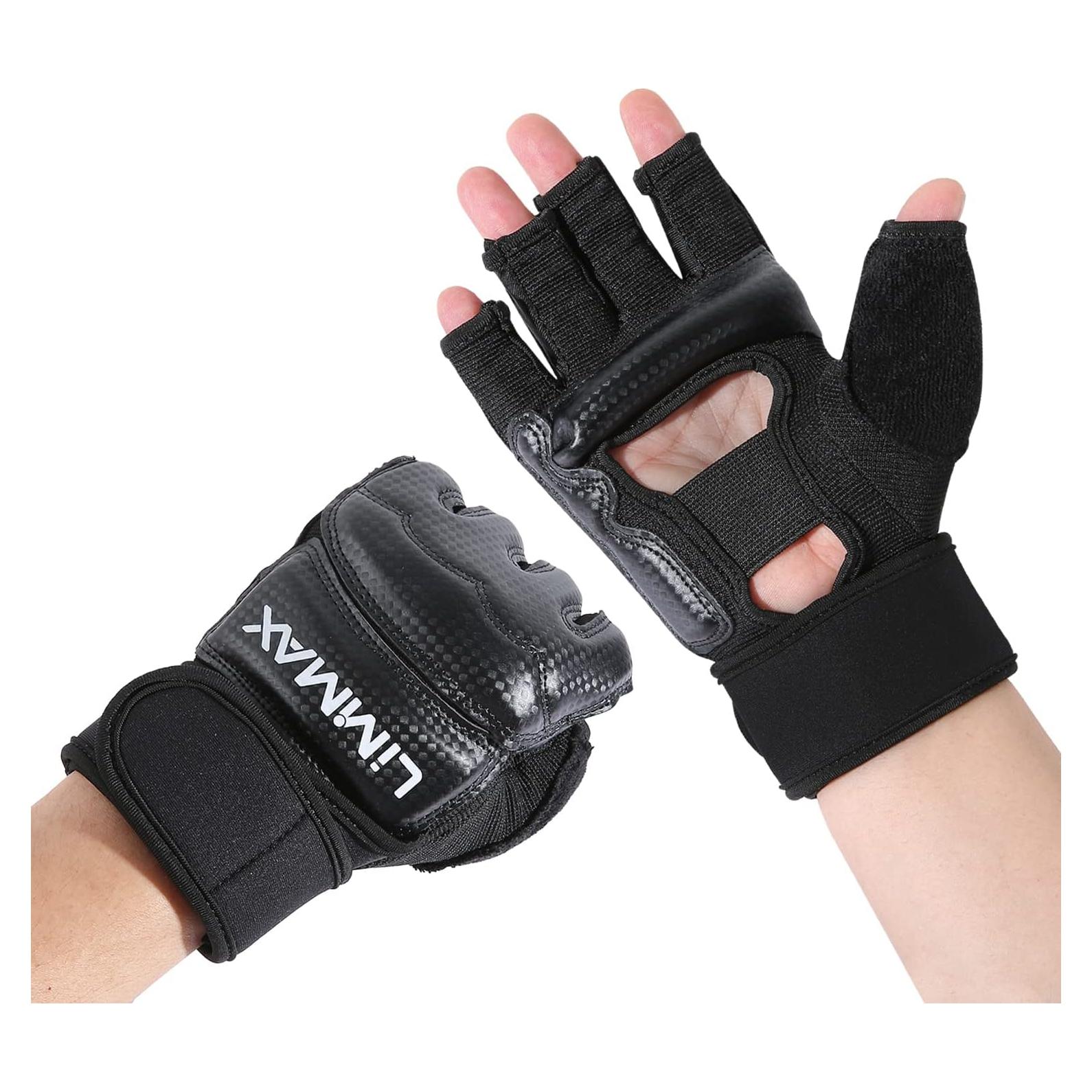 Guantes de Kickboxing LiMMAX Sparring Medio Dedo Negro