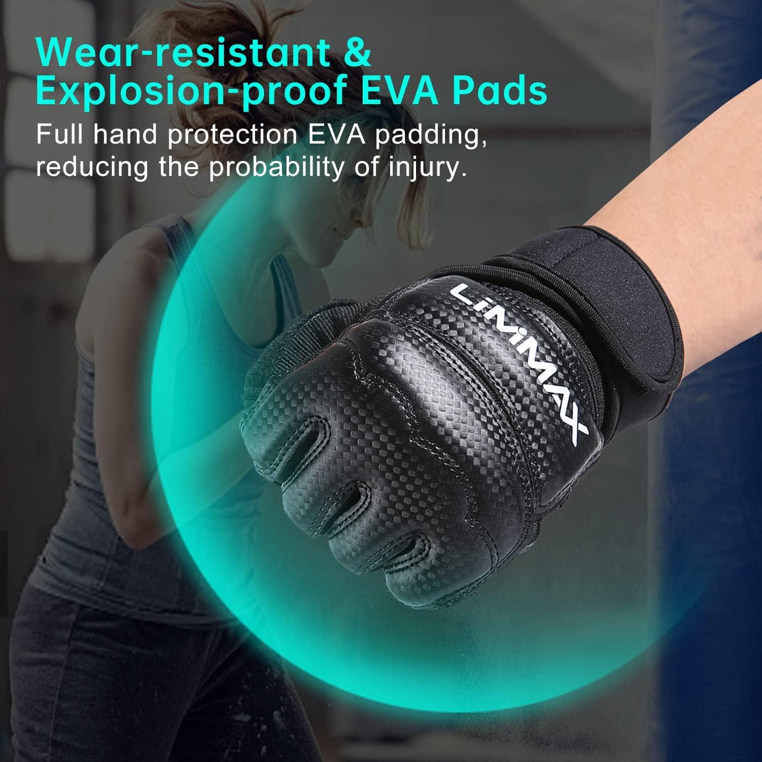 Guantes de Kickboxing LiMMAX Sparring Medio Dedo Negro