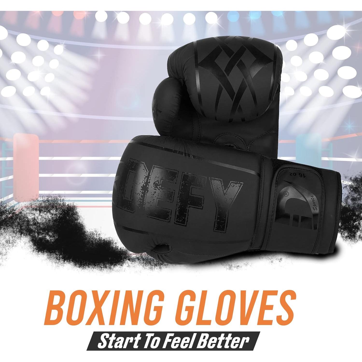 Guantes de Boxeo DEFY Matt 10oz Cuero Sintético Unisex