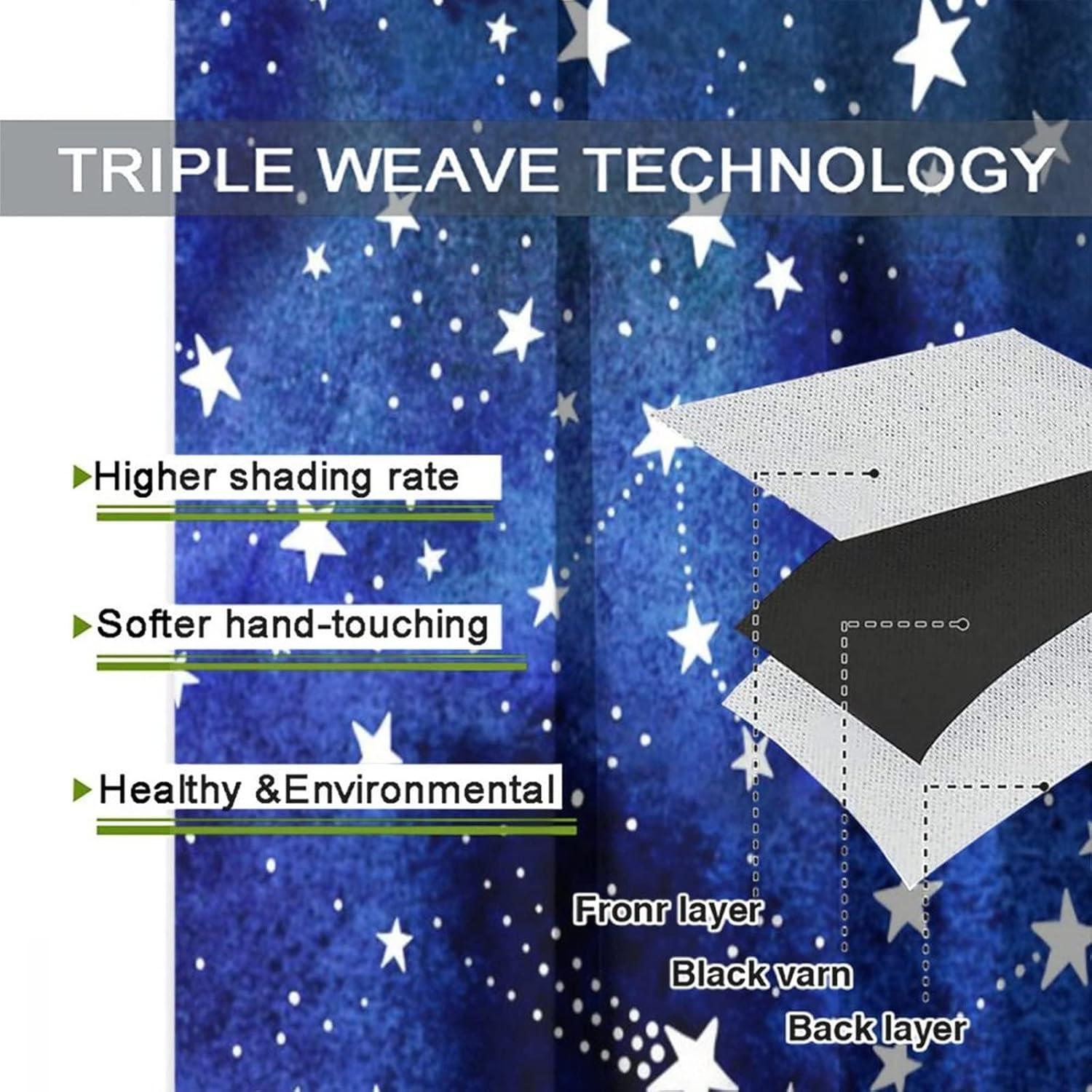 Cortinas Opacas Llylumty Espacial 53.5x114cm Juego de 2