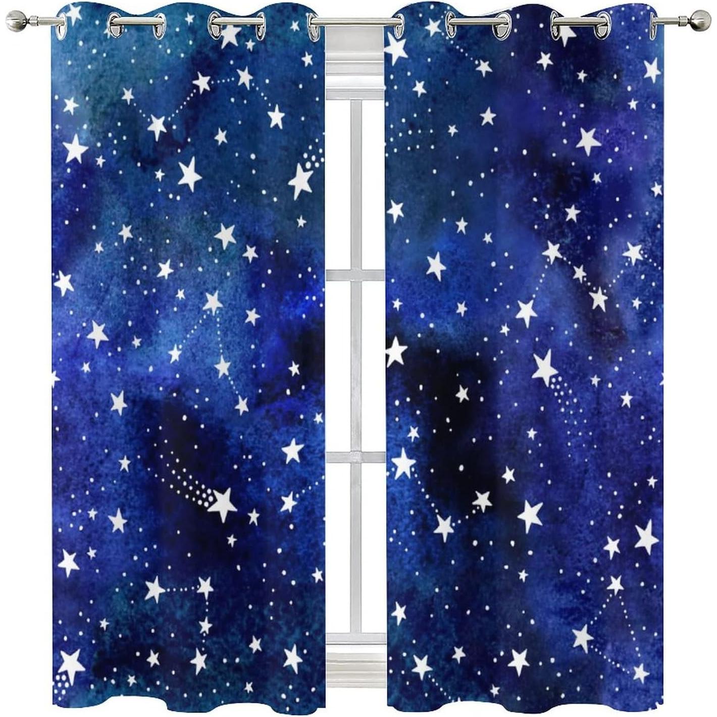 Cortinas Opacas Llylumty Espacial 53.5x114cm Juego de 2