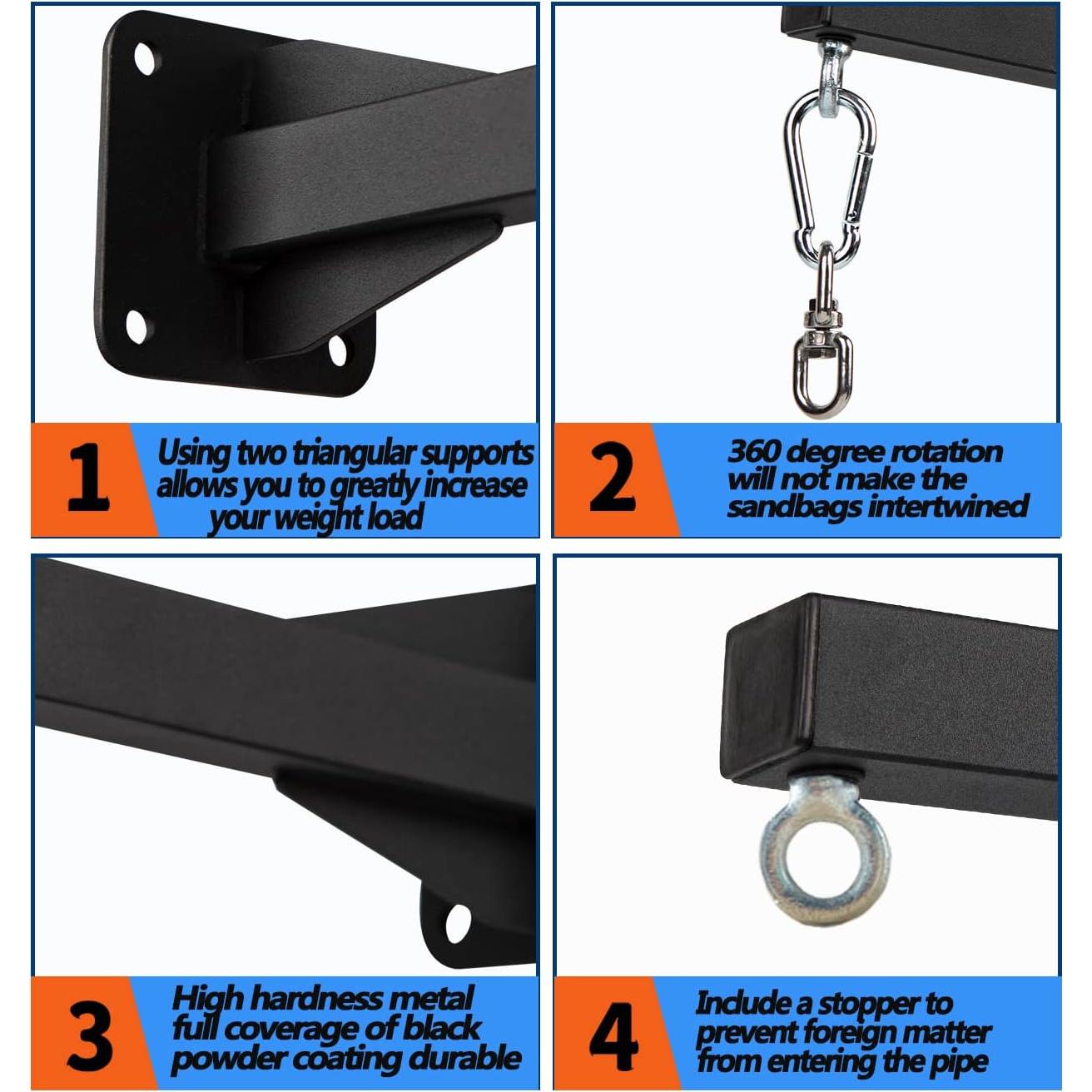 Soporte de Pared para Saco de Boxeo KSWLOR Pesado 362kg