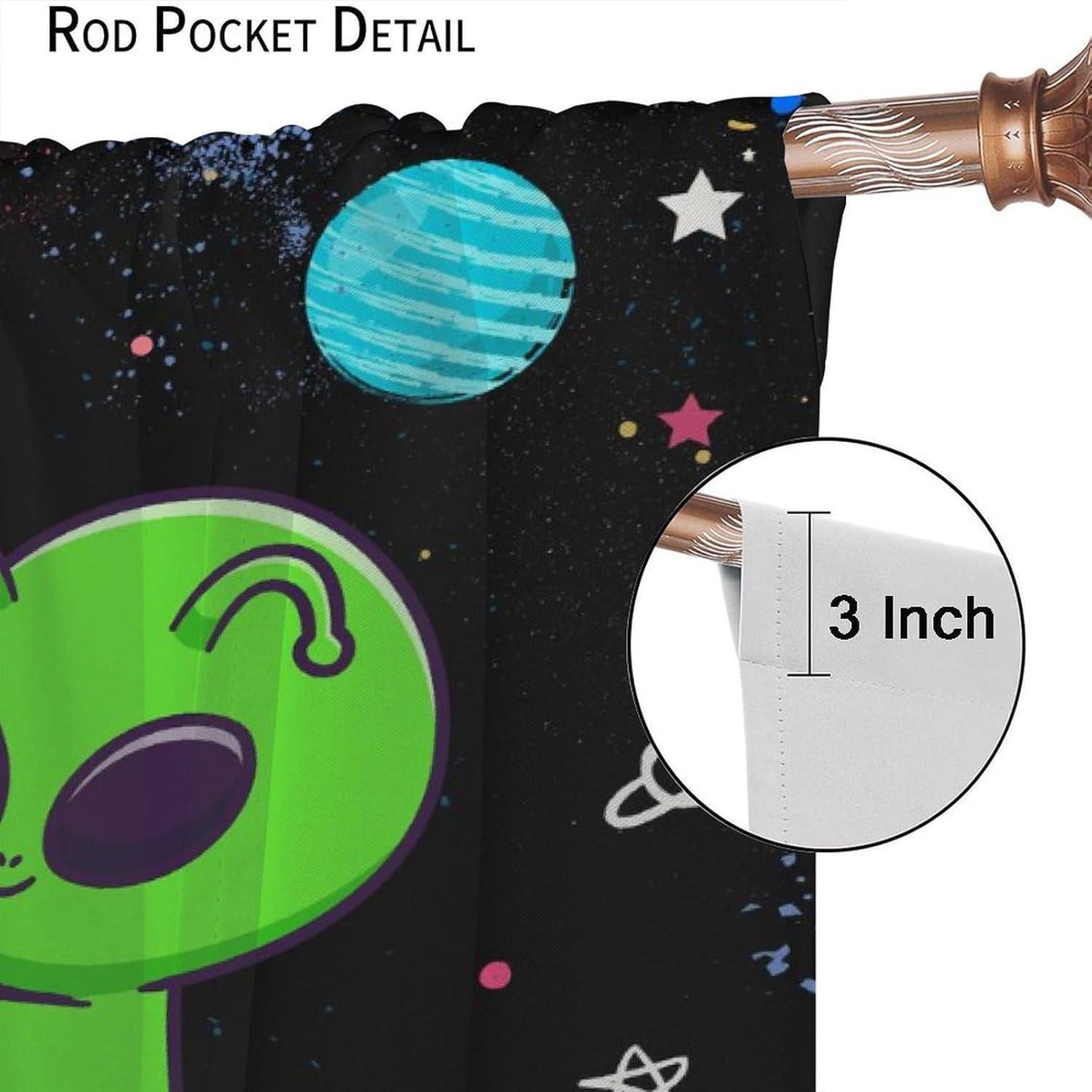 Cortinas Blackout Llylumty 36x63cm Espacio Astronauta