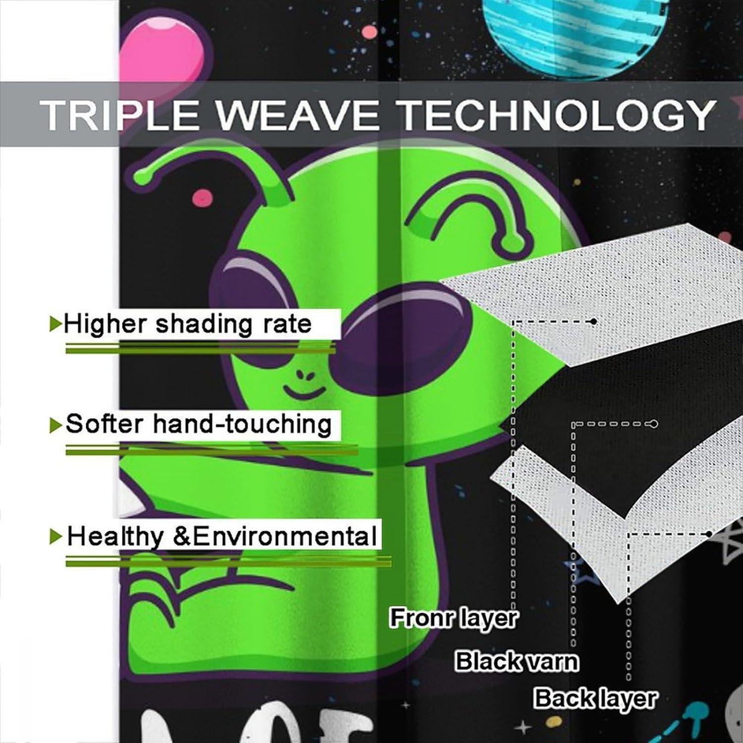 Cortinas Blackout Llylumty 36x63cm Espacio Astronauta