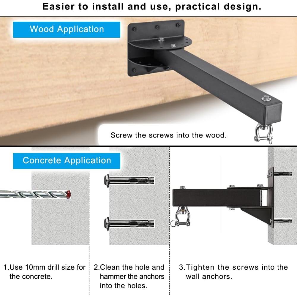 Soporte de Pared para Bolsa Pesada SELEWARE 60.96 cm Ajustable
