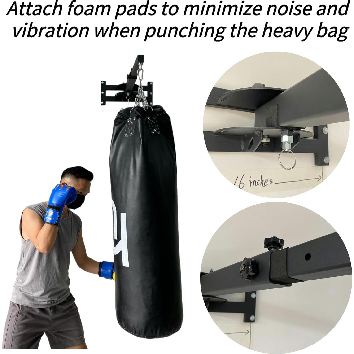 Soporte de pared para saco de boxeo pesado Shikoyi 136 kg