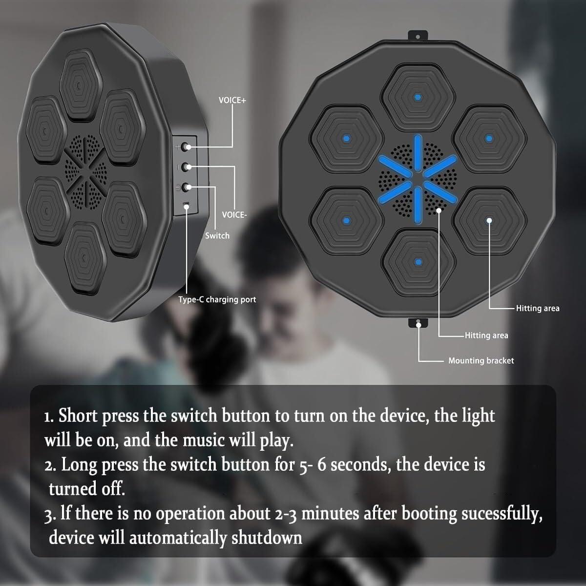 Máquina de Boxeo Musical EAZY WAYZ EW-01 con Bluetooth y LED