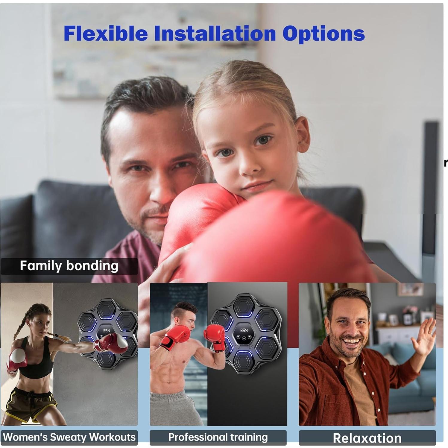 Máquina de Boxeo Musical LJINNOVEX HW-HW-005-BK, 9 Modos