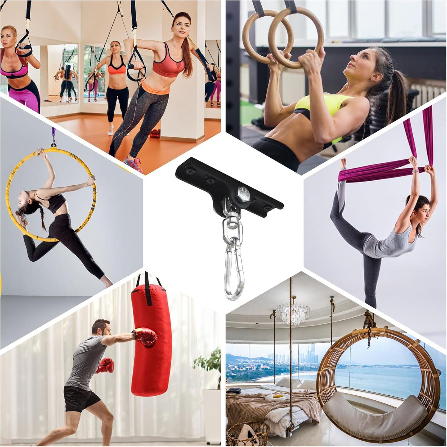 Soporte para Saco de Boxeo YZZHAJ con Rotación 360° - Metal Negro