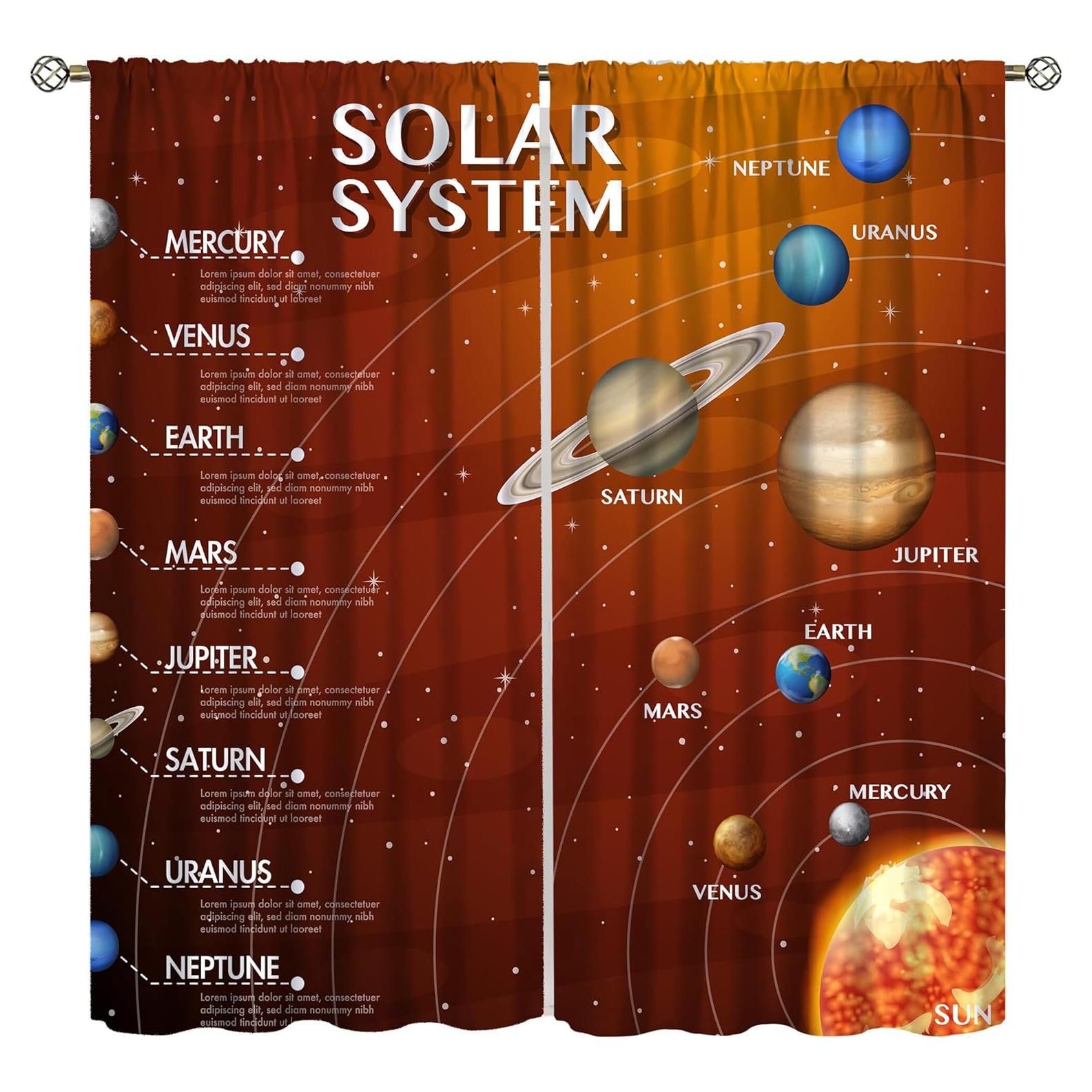 Cortinas Blackout Llylumty Galaxia 2 para Niños 53.5x114cm
