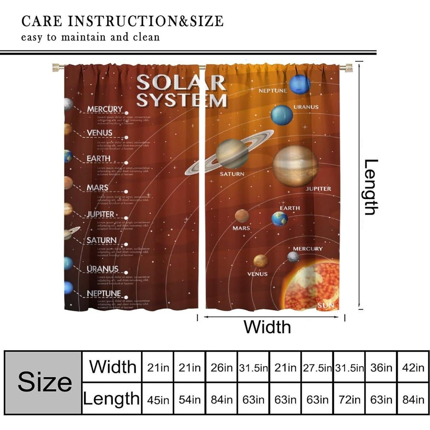 Cortinas Blackout Llylumty Galaxia 2 para Niños 53.5x114cm