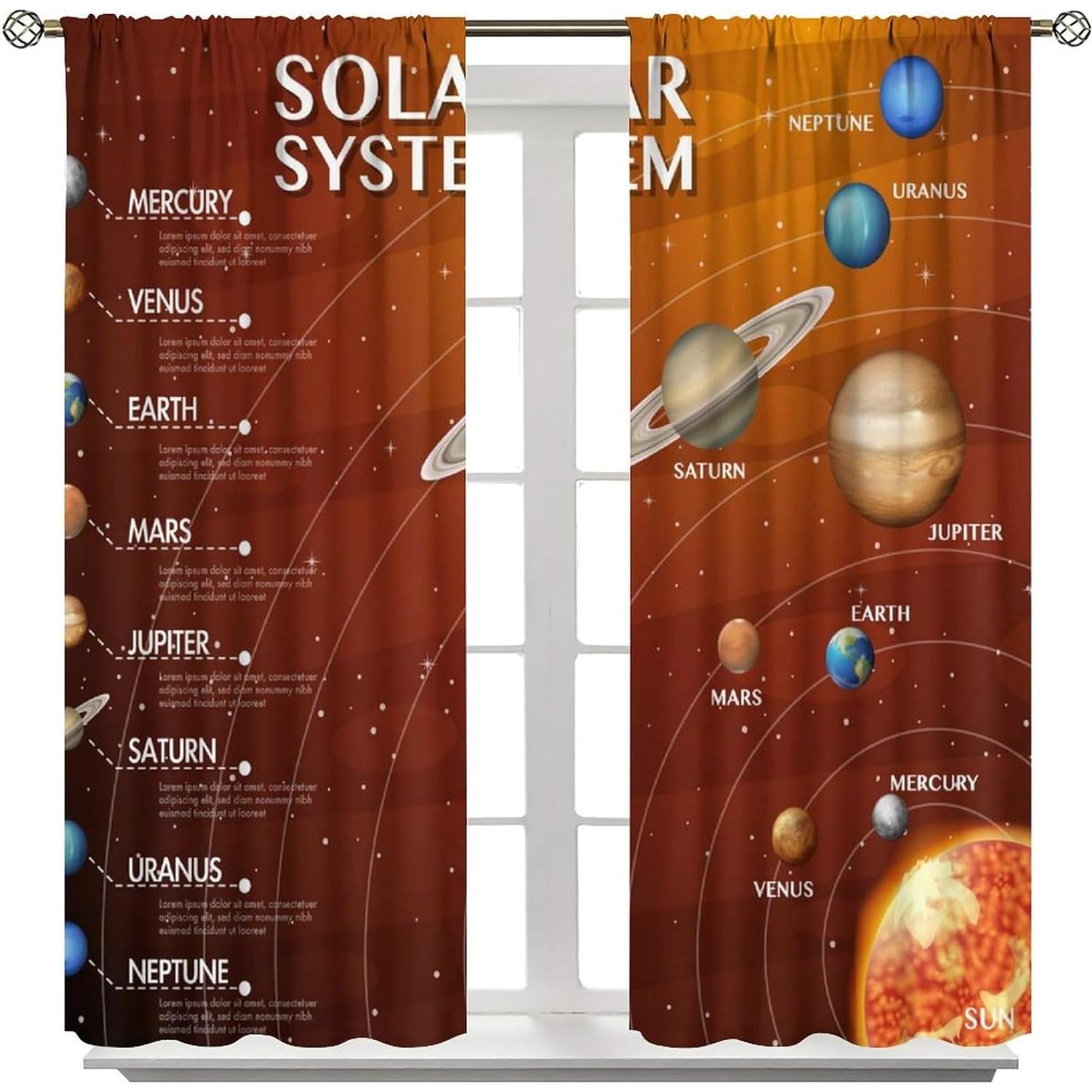 Cortinas Blackout Llylumty Galaxia 2 para Niños 53.5x114cm