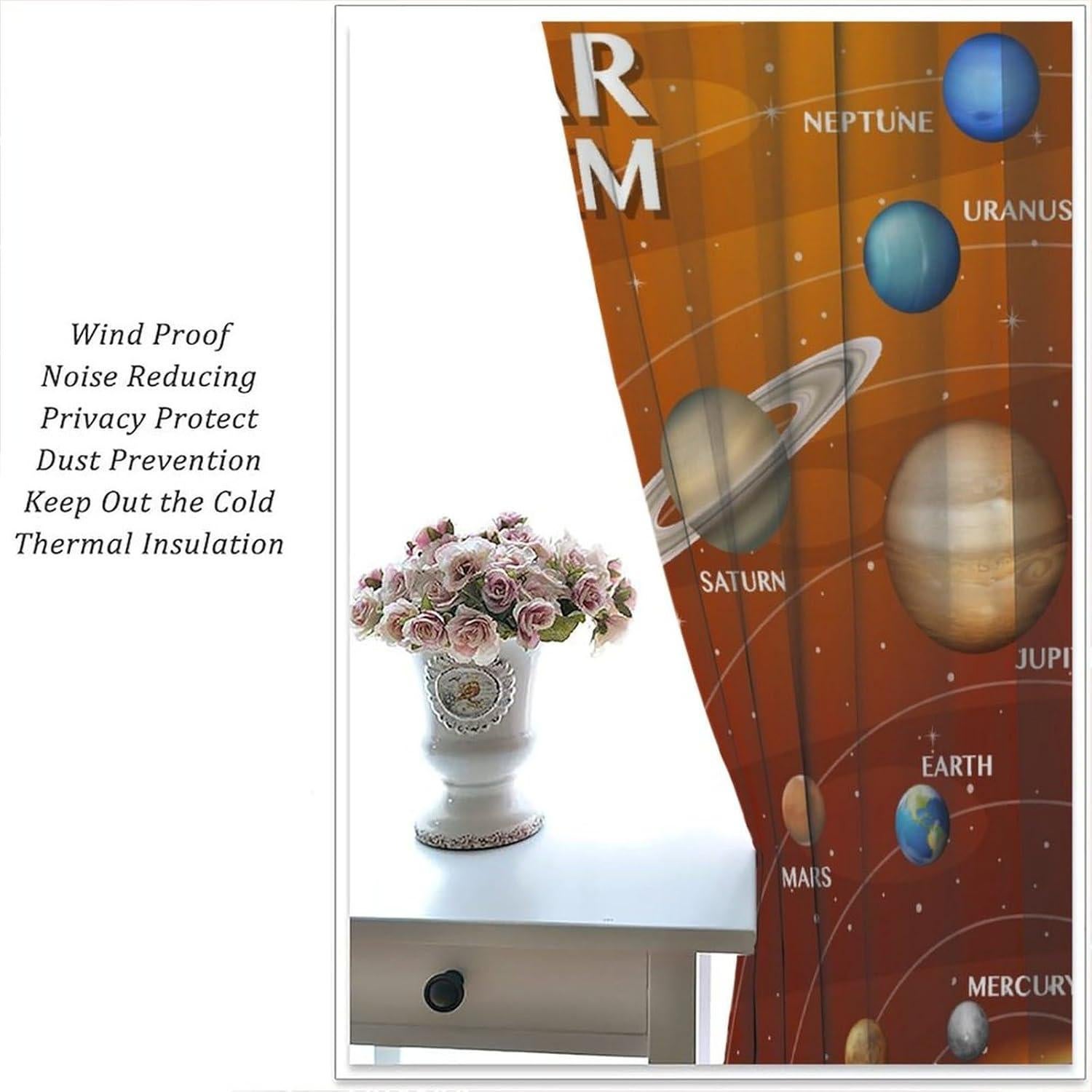 Cortinas Blackout Llylumty Galaxia 2 para Niños 53.5x114cm