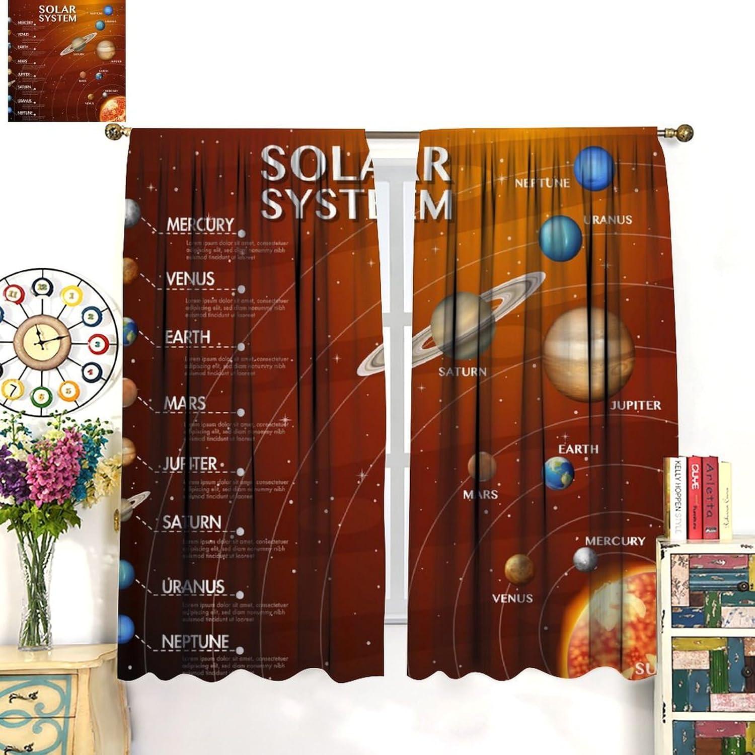 Cortinas Blackout Llylumty Galaxia 2 para Niños 53.5x114cm
