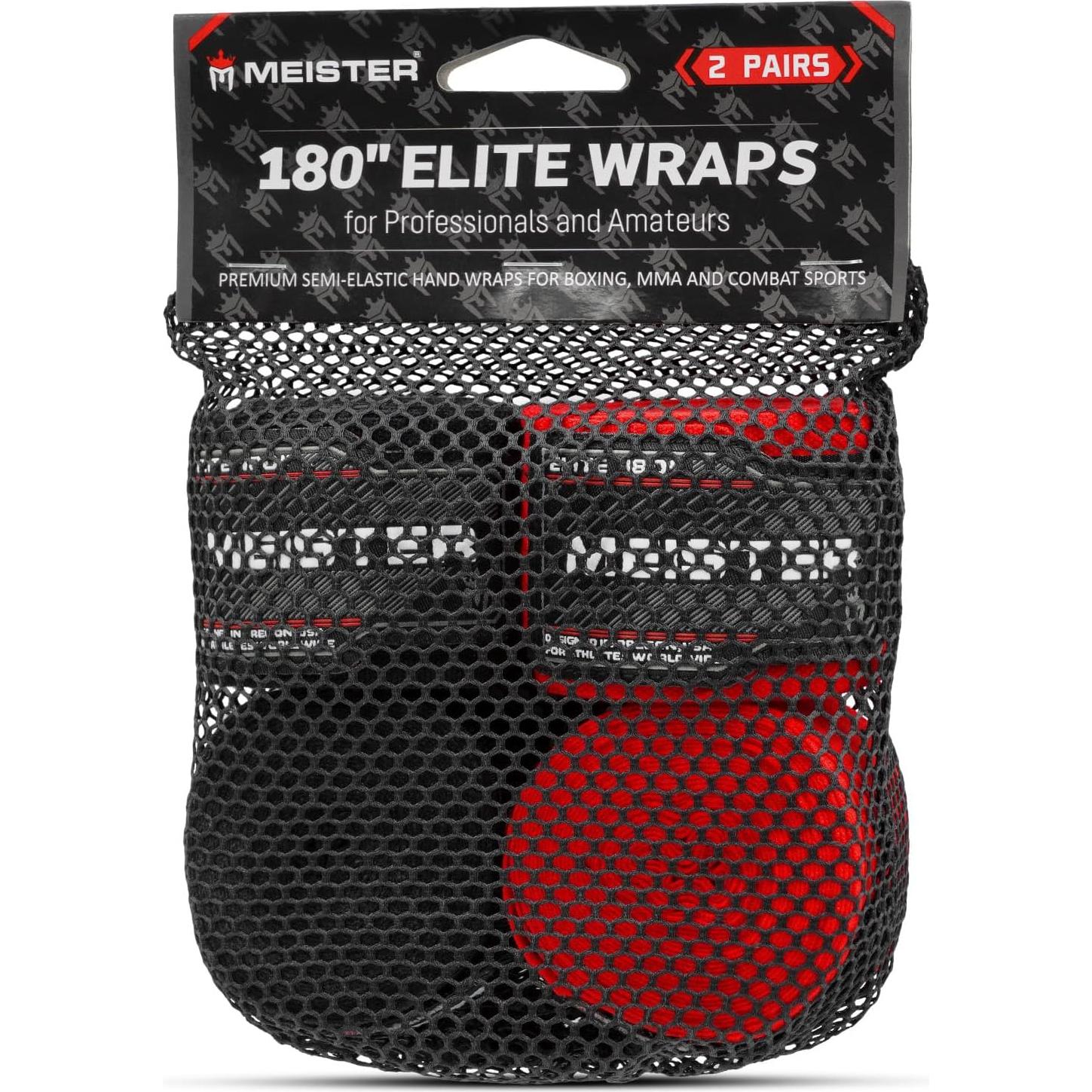 Vendajes de Mano Meister Elite 180'' Adultos Boxeo MMA - 2 Pares