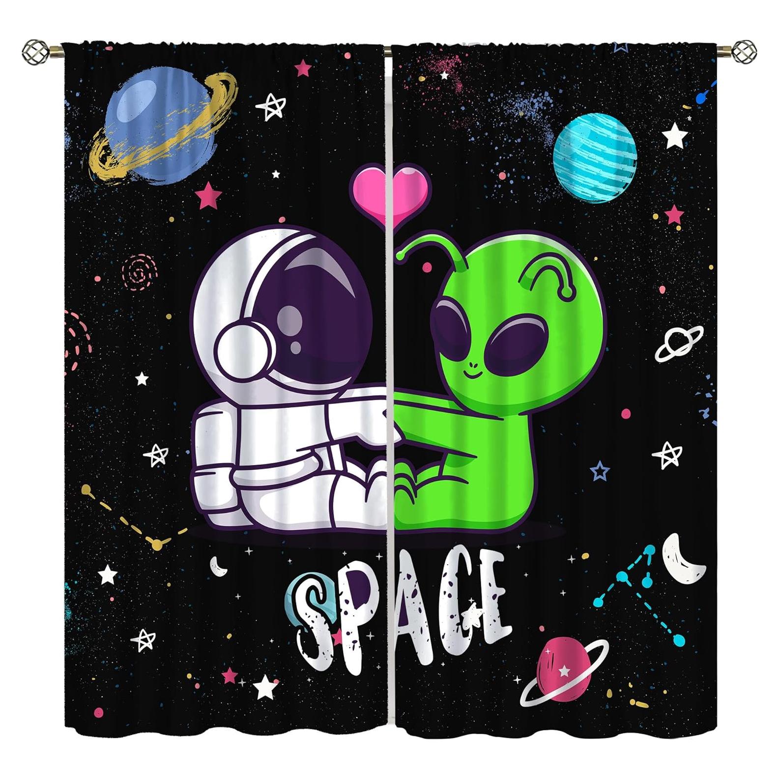 Cortinas de Caricatura Espacial Llylumty 53.5x114cm 2 Paneles