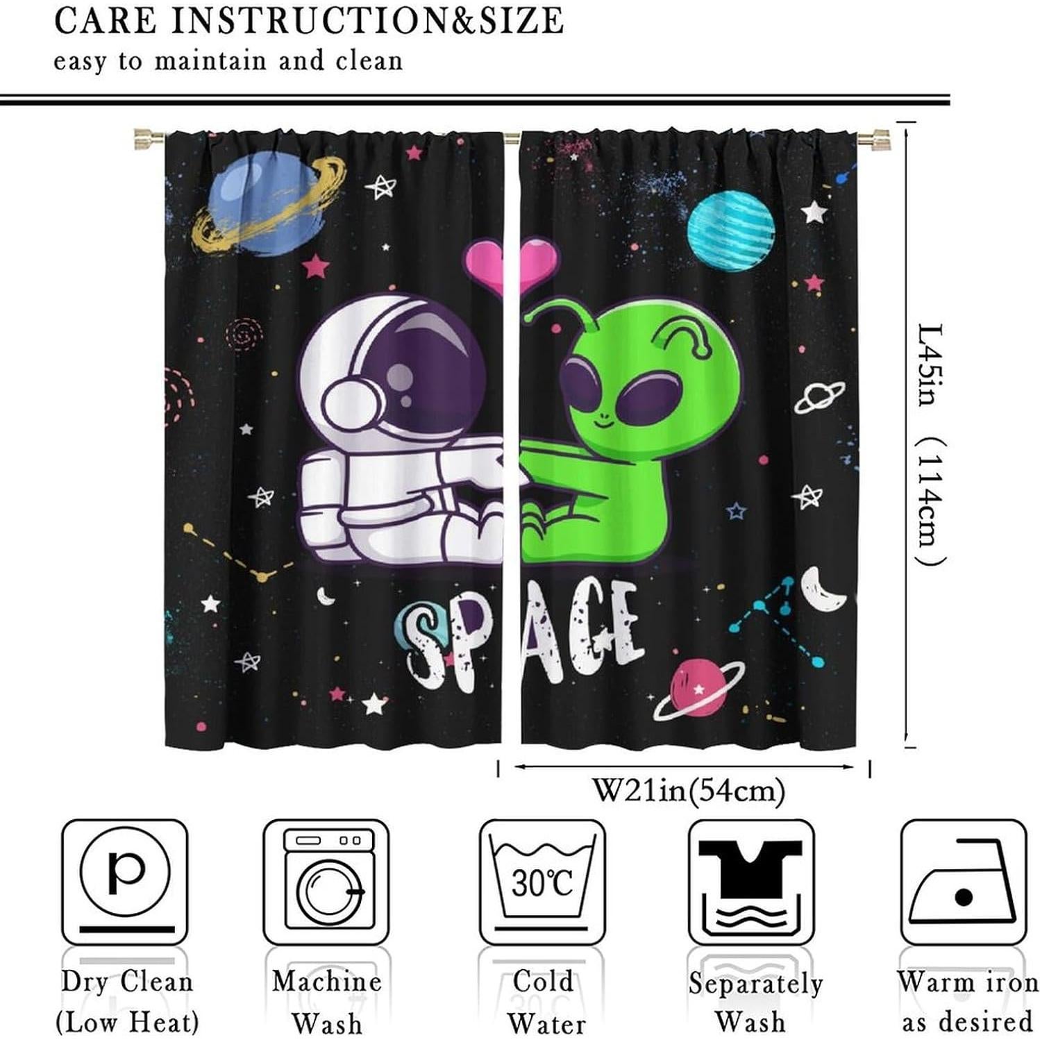 Cortinas de Caricatura Espacial Llylumty 53.5x114cm 2 Paneles