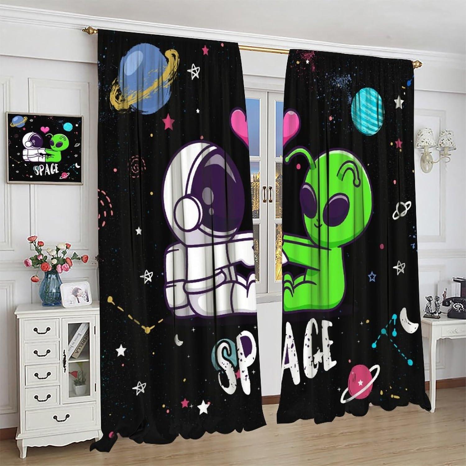 Cortinas de Caricatura Espacial Llylumty 53.5x114cm 2 Paneles