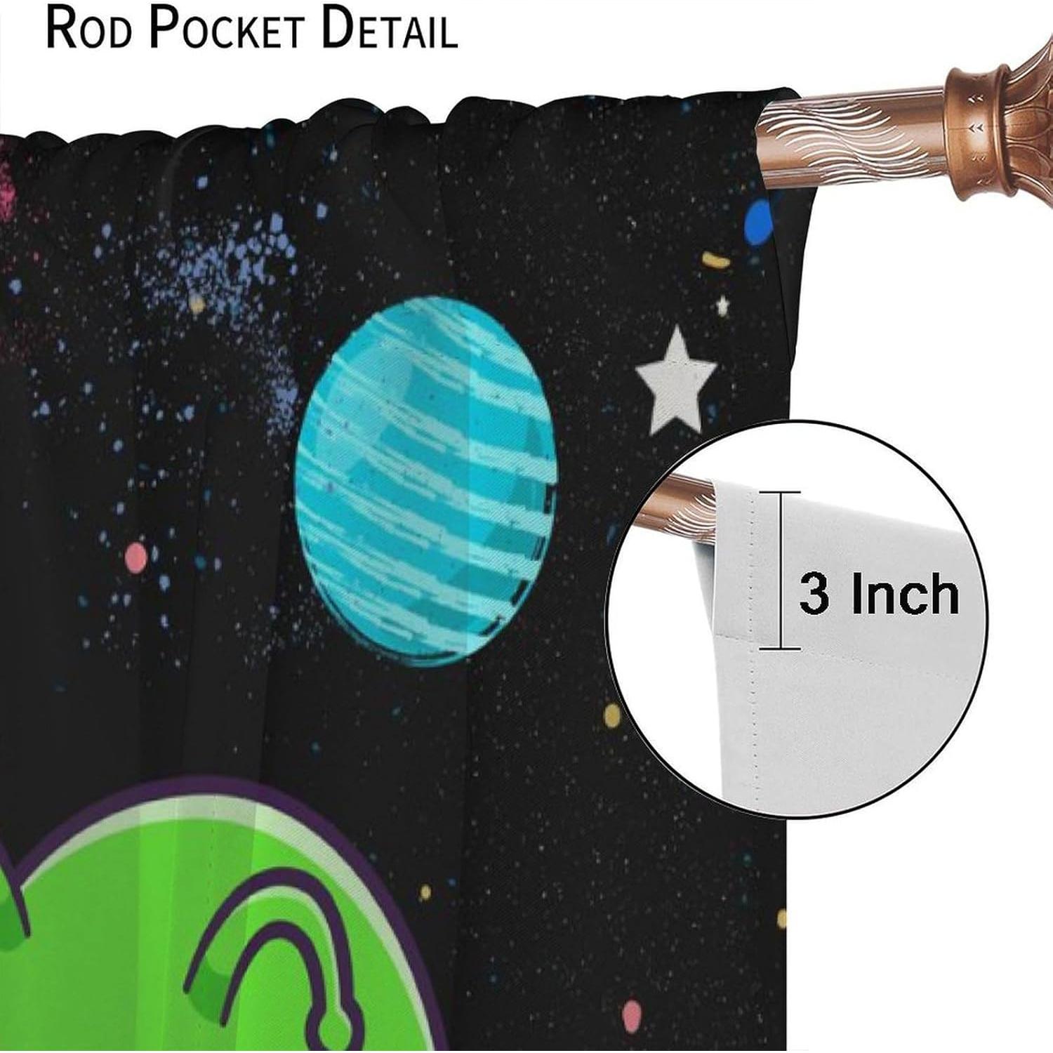 Cortinas de Caricatura Espacial Llylumty 53.5x114cm 2 Paneles