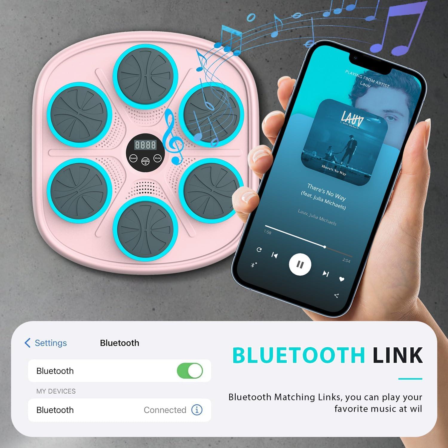 Máquina de Boxeo Musical Poetish MBT-06 con Guantes, Rosa