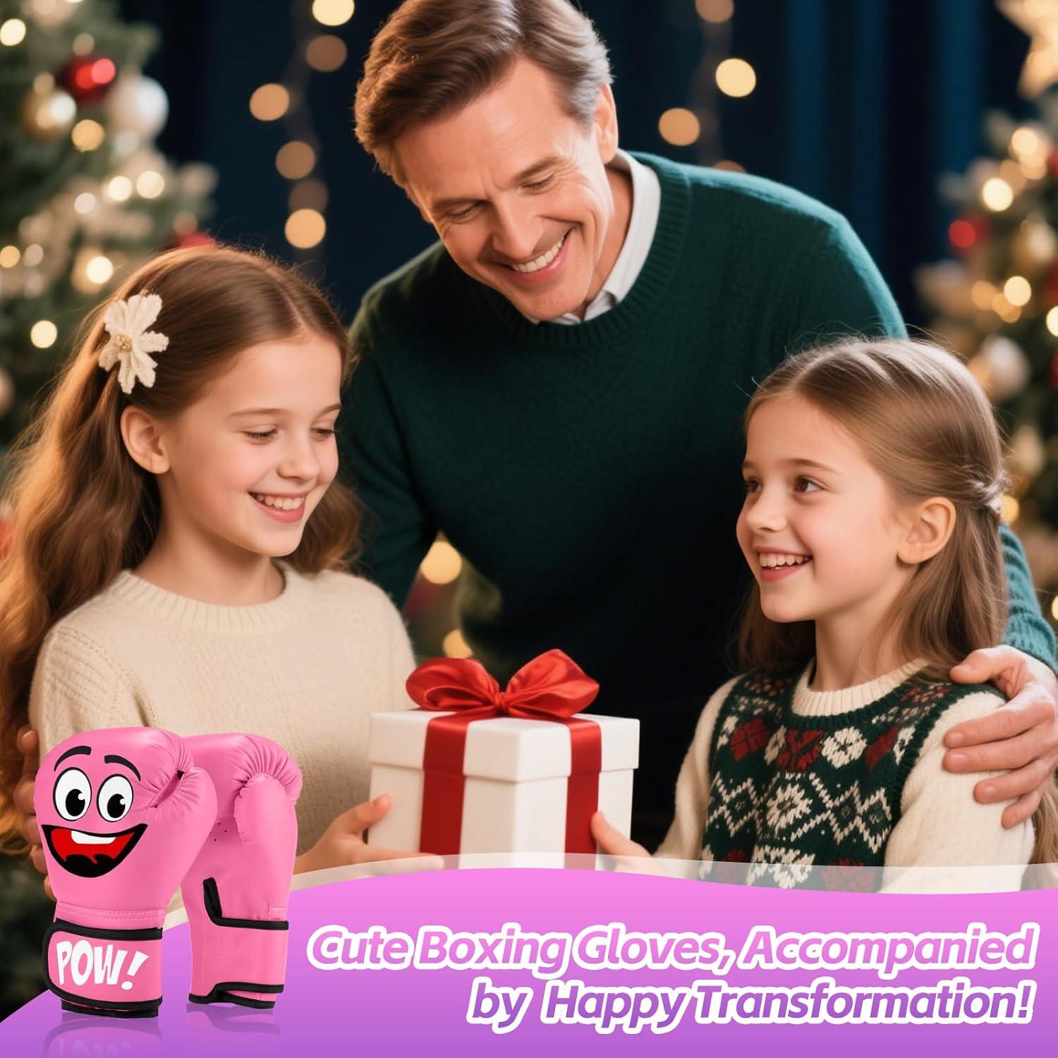 Guantes de Boxeo YORWHIN 4Oz para Niños 3-8 Años Rosa