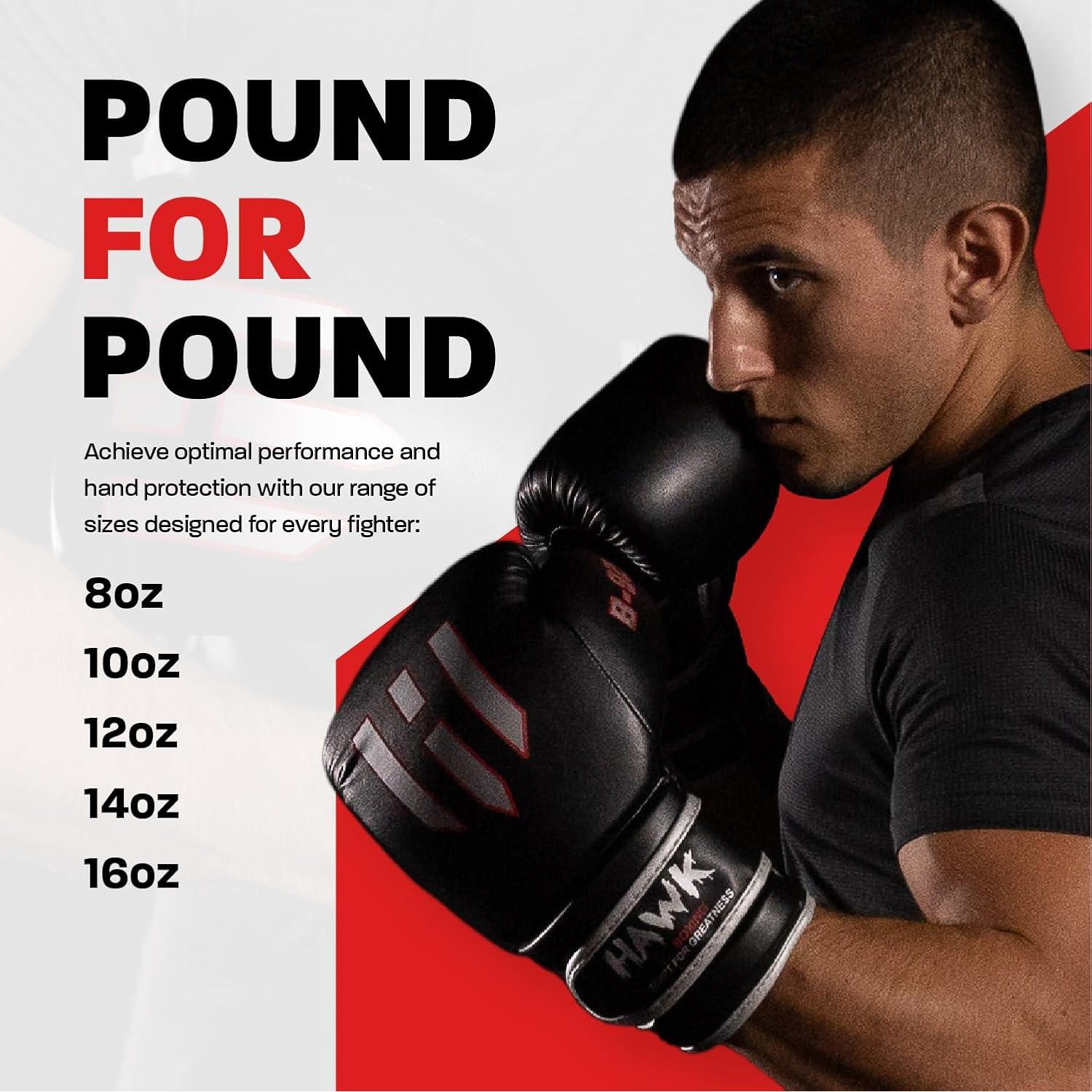 Guantes de Boxeo Hawk Sports 10oz Unisex Negro Acolchados